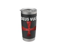 Deus Vult - Cavaliere templare crociato cattolico - Croce scarlatta Bicchiere termico in acciaio inox doppia parete
