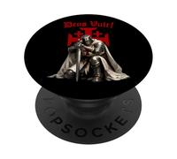 Deus Vult: Cavalieri Templari con Croce di Gerusalemme PopSockets PopGrip Adesivo
