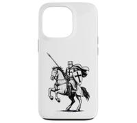 Deus Vult, crociato medievale a cavallo leggenda cattolica Custodia per iPhone 13 Pro