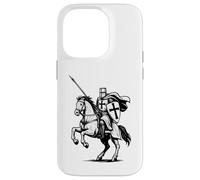 Deus Vult, crociato medievale a cavallo leggenda cattolica Custodia per iPhone 14 Pro