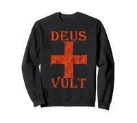 Deus Vult Dio Vuole Esso I Crociata Medioevo Templare Croce Felpa