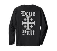 Deus Vult | Jerusalem Cross | Christian Templar Maglia a Manica
