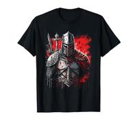 Deus vult medievale cavaliere templare crociato Maglietta