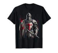 Deus vult medievale cavaliere templare crociato Maglietta