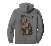 Deus Vult - Parola Latina Minimalista per la Storia- Indietro 002 Felpa con Cappuccio