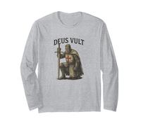 Deus Vult - Parola Latina Minimalista per la Storia Maglia a Manica