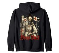 Deus Vult - Re Baldovino IV di Gerusalemme - Crociati Felpa con Cappuccio