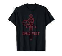 Deus Vult T-Shirt Cavalieri Templari Crociati Chiesa Maglietta