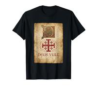 Deus Vult T-Shirt Cavalieri Templari Crociati Chiesa Maglietta