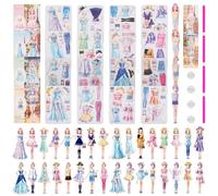 Deuson 4 bambole magnetiche, da indossare in carta, per bambine dai 4 ai 10 anni (colore misto)