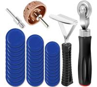 Deuson Kit da 33 toppe per pneumatici con raschietto a rullo, kit di toppe per pneumatici resistenti, strumenti portatili per riparazione pneumatici per auto, camion, trattori, bici da fuoristrada