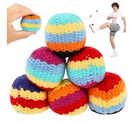 Deuson Palline da giocoliere, intrecciate a mano, morbide, per principianti, scuole, giochi di circo e attività all'aperto (6 pezzi)