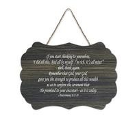 Deuteronomio 8:17 18 If You Start Thinking to Yourselfes, I Did All This. And All By Myself. I'm Rich Cartello in legno 6x10 Bibbia Wall Art Targhe in legno per porta d'ingresso Soggiorno Cucina Decor