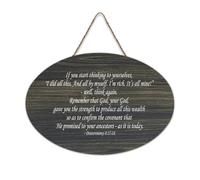 Deuteronomy 8:17 18 If You Start Thinking to Yourselfes, I Did All This. And All By Myself. I'm Rich, Targa rustica in legno da appendere, decorazione da parete per soggiorno, camera da letto, porta