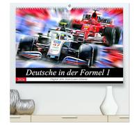 Deutsche in der Formel 1 (hochwertiger Premium Wandkalender 2026 DIN A2 quer), Kunstdruck in Hochglanz: Vollgas in schwarz-rot-gold
