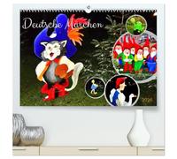 Deutsche Märchen (hochwertiger Premium Wandkalender 2026 DIN A2 quer), Kunstdruck in Hochglanz: Figuren aus den Märchen der Gebrüder Grimm