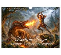 Deutsche Sagen - Helden, Dämonen, Mythen (Wandkalender 2027 DIN A4 quer), CALVEN