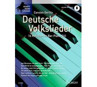 Deutsche Volkslieder: 16 Melodien im Bar-Piano-Stil. Klavier. Ausgabe mit Online-Audiodatei.