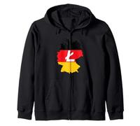 Deutschland Litecoin German Flag Cryptocurrency Litecoin Ltc Felpa con Cappuccio