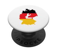 Deutschland Litecoin German Flag Cryptocurrency Litecoin LTC PopSockets PopGrip Adesivo
