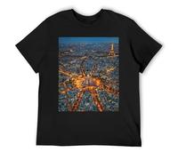Deutschland - Maglietta da uomo oversize in cotone, vestibilità larga, stile streetwear, a maniche corte, con spalle scese, per la moda urbana, Nero , XL