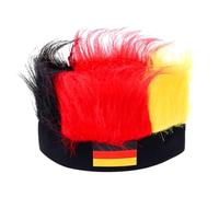 Deutschland Mlf736 - Parrucca con bandiera nazionale per fan della Coppa di Germania, 54 x 6 cm, colore: rosso