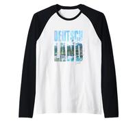 Deutschland Mountains And Lake Word Art - Germania Testo Maglia con Maniche Raglan
