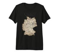 Deutschland Reichsstadte Karte Mappa della Città Tedesca Viaggi Maglietta Premium