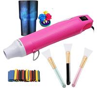 Deuvuo Mini Pistola Termica,Pistola Aria Calda Professionale 300W per Fai da Te, Artigianato, Rimozione Vernice, Resina, Progetti Creativi - Pistola Termica ad Aria Calda Portatile e Potente (Rosa)