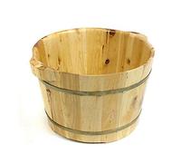 DEUYO Secchio per pediluvio in Legno, bacinella per Pedicure (26 cm) Vaschetta per Pedicure in Legno Naturale Botte di Legno Pediluvio Ispessito Barile di fumigazione Luna Piena Warm as Ever