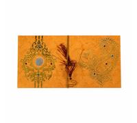 DEV SANKET Burnt Orange Mandala & Paisley Fold-Open Shagun Money Envelopes with Tassel for Weddings & Festivals - Pack of 10