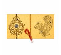 DEV SANKET Mustard Yellow Mandala & Paisley Fold-Open Shagun Money Envelopes with Tassel for Weddings & Festivals - Pack of 10