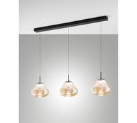 DEVA SOSPENSIONE AMBRA 3 LUCI LINEARE A LED CCT 2700K - 3000K - 4000K- 42W - 4530 lm DIMMERABILE