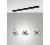 DEVA SOSPENSIONE FUME' 3 LUCI LINEARE A LED CCT 2700K - 3000K - 4000K- 42W - 4530 lm DIMMERABILE