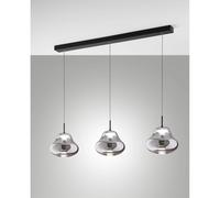 DEVA SOSPENSIONE FUME' 3 LUCI LINEARE A LED CCT 2700K - 3000K - 4000K- 42W - 4530 lm DIMMERABILE