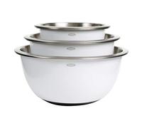 OXO 2 Good Grips - Set di 3 ciotole in acciaio INOX 18/8, colore: Bianco