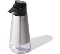 DevaCurl OXO Easy Press-Dispenser di Sapone in Acciaio Inox, 18/8, 3-1/4" diam. x 8" h