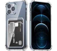DEVASO Cover per iPhone 12 Pro con Porta Carte, Portafoglio Custodia Protettiva in Silicone Sottile Morbido TPU Trasparente Anti-Graffio Tasche Case