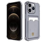 DEVASO Cover per iPhone 12 Pro Max con Porta Carte, Portafoglio Custodia Protettiva in Silicone Sottile Morbido TPU Trasparente Anti-Graffio Tasche Case, Nero