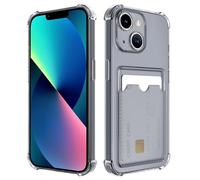 DEVASO Cover per iPhone 13 con Porta Carte, Portafoglio Custodia Protettiva in Silicone Sottile Morbido TPU Trasparente Anti-Graffio Tasche Case, Nero