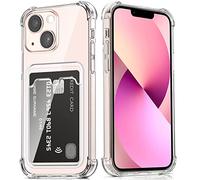 DEVASO Cover per iPhone 13 Mini con Porta Carte, Portafoglio Custodia Protettiva in Silicone Sottile Morbido TPU Trasparente Anti-Graffio Tasche Case