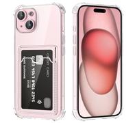 DEVASO Cover per iPhone 15 con Porta Carte, Portafoglio Custodia Protettiva in Silicone Sottile Morbido TPU Trasparente Anti-Graffio Tasche Case
