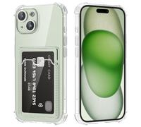 DEVASO Cover per iPhone 15 Plus con Porta Carte, Portafoglio Custodia Protettiva in Silicone Sottile Morbido TPU Trasparente Anti-Graffio Tasche Case