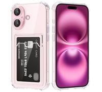 DEVASO Cover per iPhone 16 Pro con Porta Carte, Portafoglio Custodia Protettiva in Silicone Sottile Morbido TPU Trasparente Anti-Graffio Tasche Case