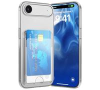 DEVASO Cover per iPhone Air Custodia Trasparente con Porta Carte，Portafoglio Custodia Protettiva in Silicone Sottile Morbido TPU Anti-Graffio Tasche Case per 2 Carte