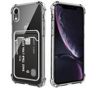 DEVASO Cover per iPhone XR con Porta Carte, Portafoglio Custodia Protettiva in Silicone Sottile Morbido TPU Trasparente Anti-Graffio Tasche Case