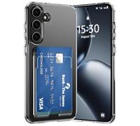 DEVASO Cover per Samsung Galaxy S25 Plus Custodia Trasparente con Porta Carte,Portafoglio Custodia Protettiva in Silicone Sottile Morbido TPU Anti-Graffio Tasche Case per 3 Carte