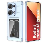 DEVASO Crystal Custodia per Redmi Note 13 Pro 4G/Poco M6 Pro 4G con Tasche Porta Carte Portafoglio Cover Protettiva in Silicone Sottile Morbido TPU Trasparente Anti-Graffio Case