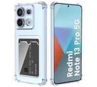 DEVASO Crystal Custodia per Redmi Note 13 Pro 5G con Tasche Porta Carte Portafoglio Cover Protettiva in Silicone Sottile Morbido TPU Trasparente Anti-Graffio Case