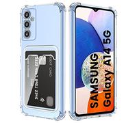 DEVASO Crystal Custodia per Samsung Galaxy A14 5G con Tasche Porta Carte Portafoglio Cover Protettiva in Silicone Sottile Morbido TPU Trasparente Anti-Graffio Case